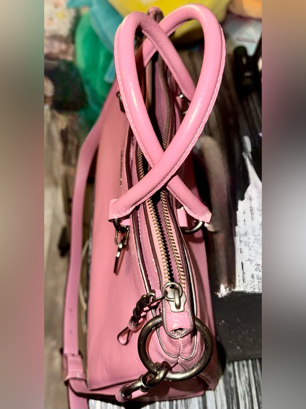 Coach Dusty Pink Mia Leather Satchel with Strap 2019 (F77884) - EUC $499 MSRP - Picture 14 of 15